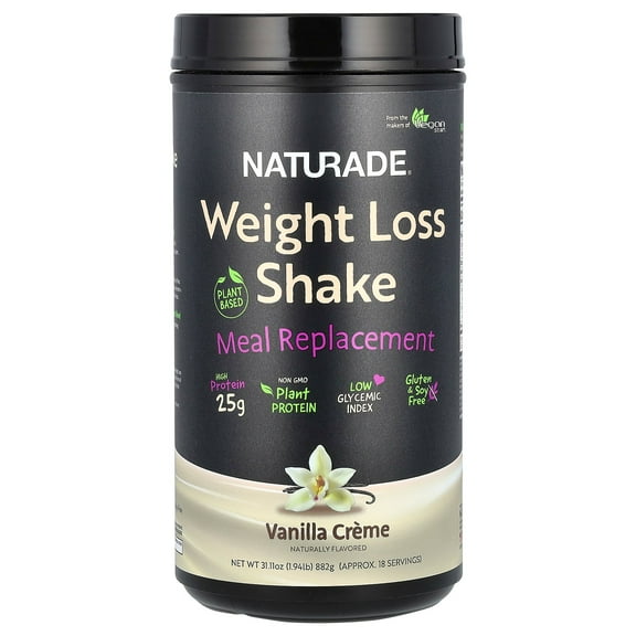 Naturade Weight Loss Shake, Plant Based Meal Replacement, Vanilla Creme, 1.94 lb (882 g)