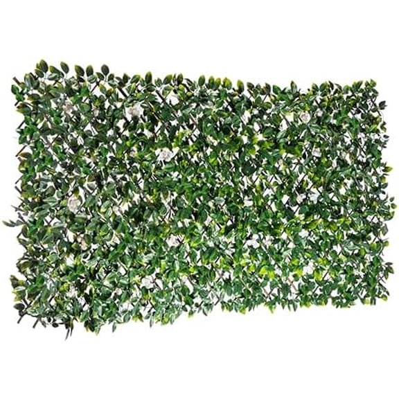Naturae Decor Expandable Willow Trellis - Outdoor Privacy Screen - Sturdy and Flexible - Realistic Look - 36 in x 72 in - Rose Leaves$$Garden & Patio