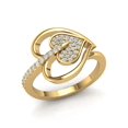 thumbnail image 1 of Natural 0.25carat Round Cut Diamond Prong Fancy Heart Bridal Engagement Ring Solid 14K Gold GH I1, 1 of 3