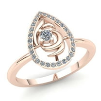 Natural 0.25ct Round Cut Diamond Ladies Accent Personalized Engagement Fancy Ring Solid 14K Rose, White or Yellow Gold GH SI1