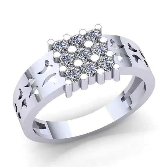 Natural 0.33ct Round Cut Diamond Mens Classic Anniversary Engagement Ring Solid 10K Rose, White or Yellow Gold GH SI1