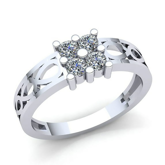 Natural 0.33ct Round Cut Diamond Mens Modern Engagement Anniversary Ring Solid 10K Rose, White or Yellow Gold H SI2