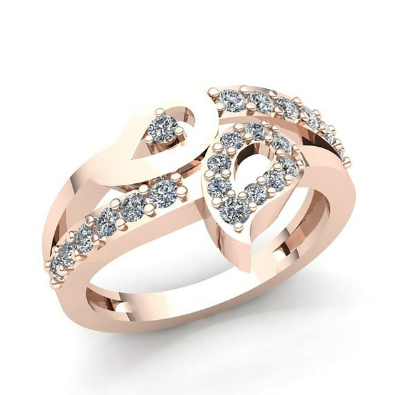 Natural 0.33ctw Round Cut Diamond Ladies Bridal Accent Fancy Anniversary Wedding Band Solid 18K Rose, White or Yellow Gold F VS1