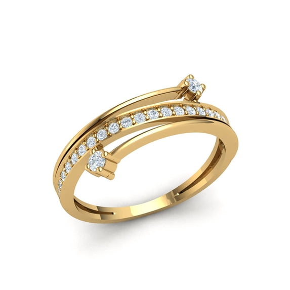 Natural 0.3ct Round Cut Diamond Prong Fancy Ladies Bridal Stackable Ring Anniversary Wedding Band Solid 14K Gold GH SI2