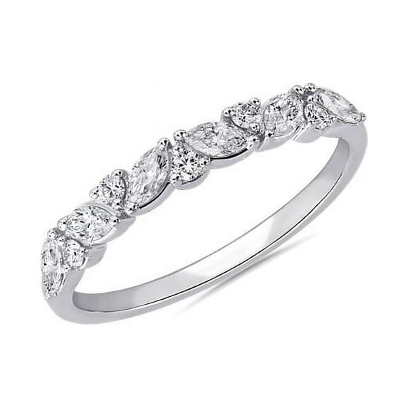 Natural 0.50 Ct Genuine Marquise Cut Diamond Engagment Eternity Band for Ladies Solid 950 Platinum Size 4.5 (F-G/VS1) by Diamond-Capitals