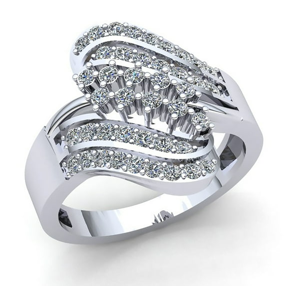 Natural 0.5carat Round Cut Diamond Ladies Bridal Accents Anniversary Wedding Band Solid 14K Rose, White or Yellow Gold IJ SI2