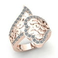 thumbnail image 1 of Natural 0.5carat Round Cut Diamond Ladies Bridal Floral Vintage Anniversary Wedding Band Solid 14K Rose, White or Yellow Gold GH SI1, 1 of 3