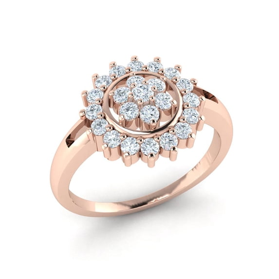 Natural 0.5carat Round Cut Diamond Prong Fancy Ladies Bridal Engagement Ring Wedding Solid 14K Gold GH SI2