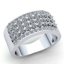 Natural 0.5ct Round Cut Diamond Ladies 3Row Cluster Anniversary Wedding Band Solid 10K Rose, White or Yellow Gold J SI2