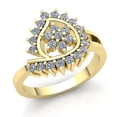 thumbnail image 1 of Natural 0.5ct Round Cut Diamond Ladies Bridal Flower Engagement Fancy Ring Solid 18K Rose, White or Yellow Gold FG VS2, 1 of 3