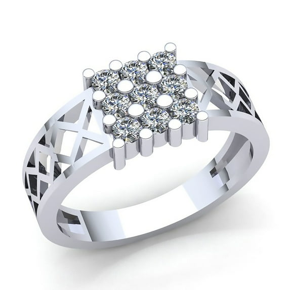 Natural 0.5ct Round Cut Diamond Mens Fancy Engagement Anniversary Ring Solid 10K Rose, White or Yellow Gold GH SI1