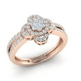 thumbnail image 1 of Natural 0.5ct Round Cut Diamond Prong Women's Fancy Cluster Engagement Ring Bridal Solid 14K Gold GH SI2, 1 of 3