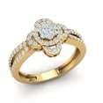 thumbnail image 1 of Natural 0.5ct Round Cut Diamond Prong Women's Fancy Cluster Engagement Ring Bridal Solid 14K Gold GH SI2, 1 of 3