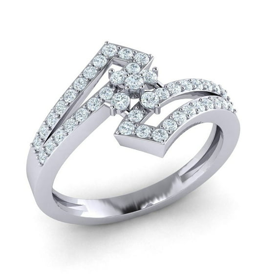 Natural 0.5ct Round Cut Diamond Prong Women's Fancy Engagement Ring Bridal Solid 18K Gold G SI1