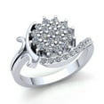 thumbnail image 1 of Natural 0.75ct Round Cut Diamond Ladies Bridal Cluster Engagement Fancy Ring Solid 18K Rose, White or Yellow Gold G SI1, 1 of 3