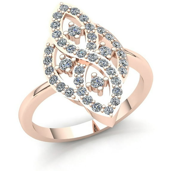 Natural 0.75ct Round Cut Diamond Ladies Fancy Vintage Engagement Anniversary Ring Solid 10K Rose, White or Yellow Gold J SI2