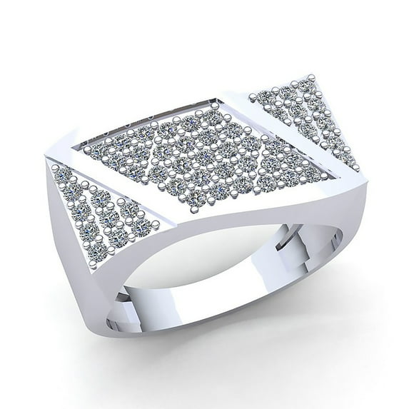 Natural 0.75ctw Round Cut Diamond Mens Cluster Vintage Anniversary Engagement Ring Solid 14K Rose, White or Yellow Gold IJ SI2