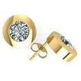 thumbnail image 1 of Natural 1.00Ct Round Diamond Stud Earrings 18k Yellow Gold Bezel Push Back F VS2, 1 of 1
