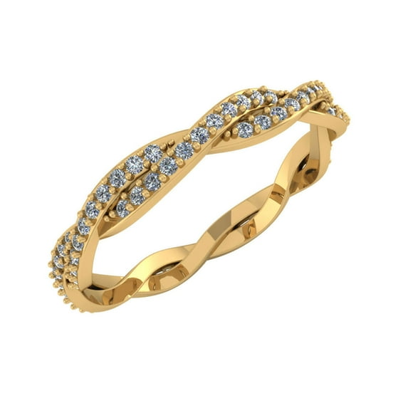 Natural 1.00Ct Round Diamond Women's Twist Anniversary Wedding Eternity Band Ring 14k Gold H SI2