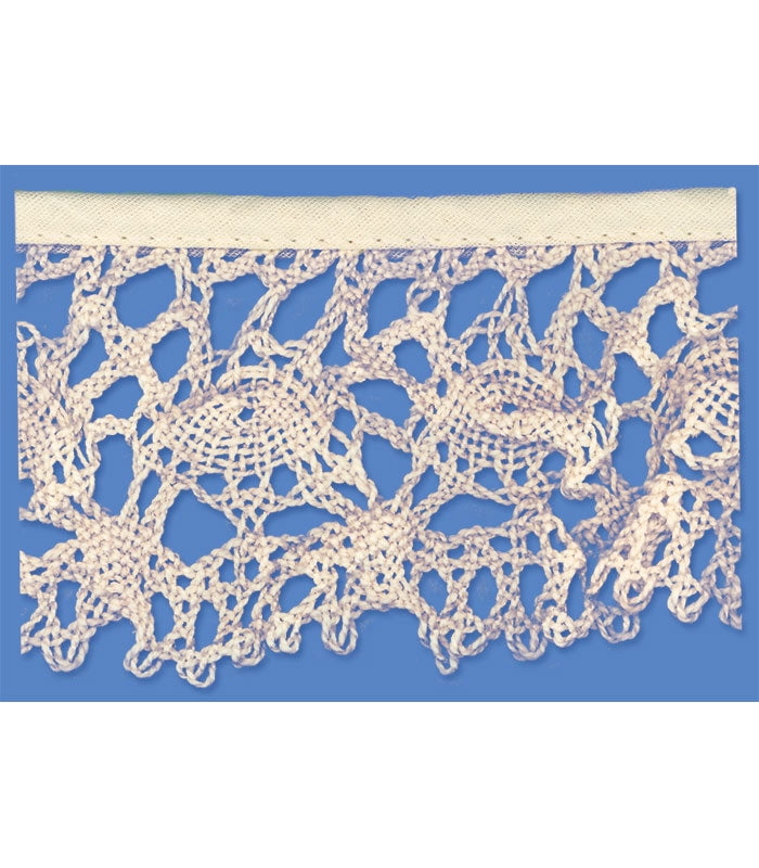 Natural 1 1/2 Inch Ruffled Cluny Lace Edge