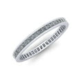 thumbnail image 1 of Natural 1.25Ct Princess Cut Diamond Classic Channel Set Women's Anniversary Wedding Eternity Band Ring Solid 14k White Gold H SI2, 1 of 3