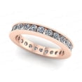 thumbnail image 1 of Natural 1.25Ct Round Cut Diamond Channel Set Milgrain Women's Anniversary Wedding Eternity Band Ring Solid 14k Rose Gold F VS2, 1 of 3