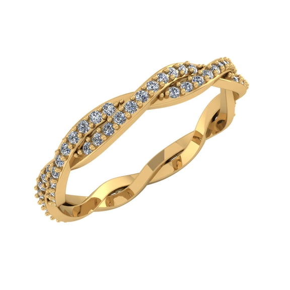 Natural 1/2Ct Round Cut Diamond Twist Anniversary Eternity Band Ring 18k Gold FG VS1