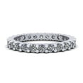 thumbnail image 1 of Natural 1.35Ct Round Cut Diamond Classic Shared Prong Women's Anniversary Wedding Eternity Band Ring Solid 10k White Gold I SI2, 1 of 3