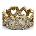thumbnail image 1 of Natural 1.45Ct Round Cut Diamond Alternating Heart Women's Anniversary Wedding Eternity Band Ring Solid 14k Yellow Gold G SI1, 1 of 3