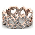 thumbnail image 1 of Natural 1.45Ct Round Cut Diamond Alternating Heart Women's Anniversary Wedding Eternity Band Ring Solid 18k Rose Gold F VS1, 1 of 3
