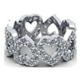 thumbnail image 1 of Natural 1.45Ct Round Cut Diamond Alternating Heart Women's Anniversary Wedding Eternity Band Ring Solid 18k White Gold F VS1, 1 of 3