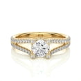 thumbnail image 1 of Natural 1.50 Carat Moissanite Split Shank Engagement Ring in (G-H, I2-I3), 14K Yellow Gold Plated, Promise Ring, 1 of 5
