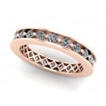 thumbnail image 1 of Natural 1.50Ct Princess Cut Diamond Angled Women's Anniversary Wedding Eternity Band Ring Solid 14k Rose Gold H SI2, 1 of 3