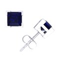 thumbnail image 1 of Natural 1.50Ctw Princess Blue Sapphire Stud Earrings 14k White Gold V-Prong AA Quality, 1 of 1