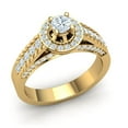 thumbnail image 1 of Natural 1.5carat Round Cut Diamond Prong Rope Cathedral Halo Bridal Ring Anniversary Wedding Band Solid 14K Gold GH SI2, 1 of 3