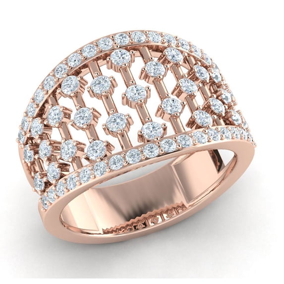 Natural 1.5ct Round Cut Diamond Prong Fancy Modern Bridal Engagement Ring Solid 14K Gold GH SI2