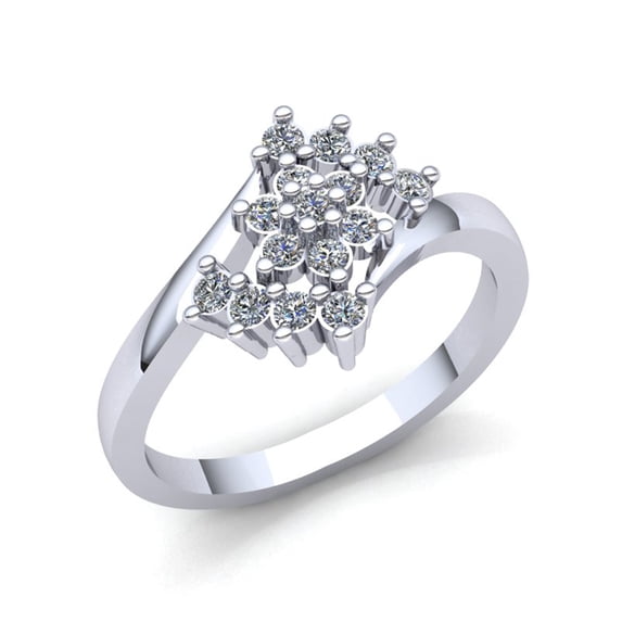 Natural 1.5ctw Round Cut Diamond Ladies Bridal Flower Anniversary Engagement Ring Solid 14K Rose, White or Yellow Gold IJ SI2