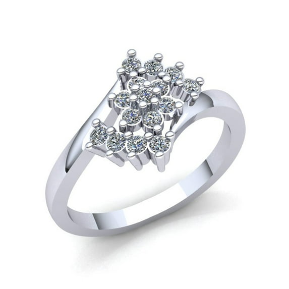 Natural 1.5ctw Round Cut Diamond Ladies Bridal Flower Anniversary Engagement Ring Solid 14K Rose, White or Yellow Gold IJ SI2