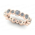 thumbnail image 1 of Natural 1.80Ct Round Cut Diamond Alternating Women's Anniversary Wedding Eternity Band Ring Solid 18k Rose Gold F VS2, 1 of 3