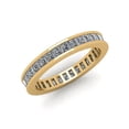 thumbnail image 1 of Natural 1.85Ct Princess Cut Diamond Classic Channel Set Women's Anniversary Wedding Eternity Band Ring Solid 14k Yellow Gold F VS2, 1 of 3