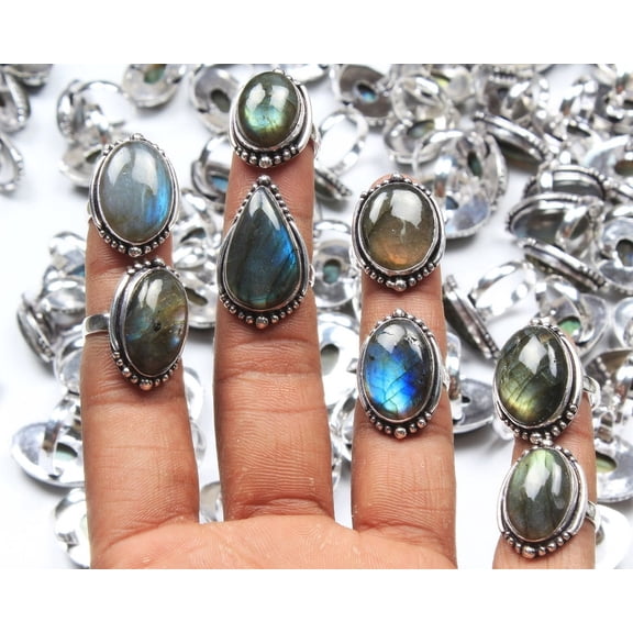 Natural 1 Pcs Rings For Women Natural Multi Color Crystal All Size Free Size Handmade Rings Women Jewelry Wholesale Lot Assorted Gemstone Silver Plated Rings