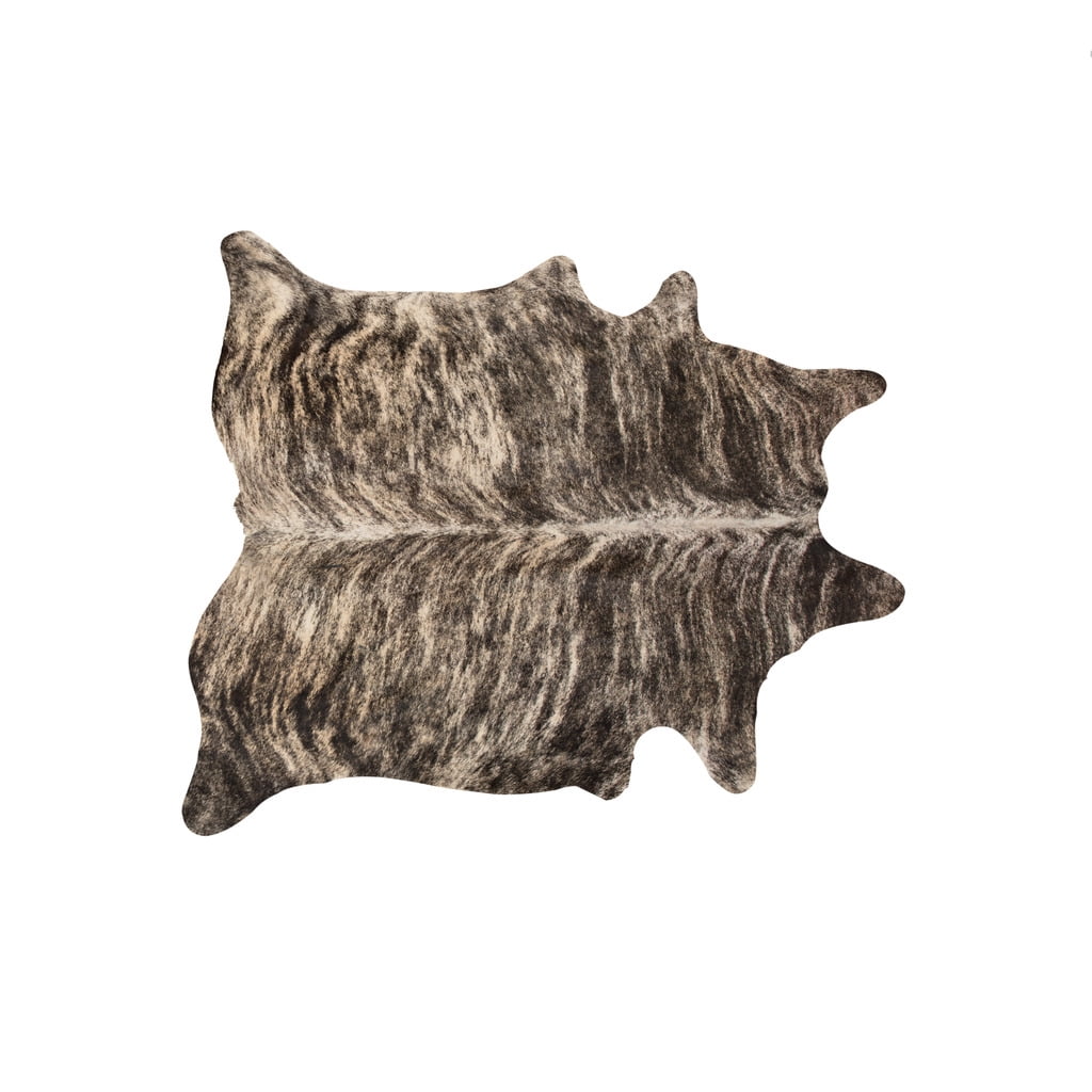 Real Cowhide Rug – Brindle Pattern, 6x7 Feet Large Size | Top Quality, Natural Leather, Country Style Floor Decor