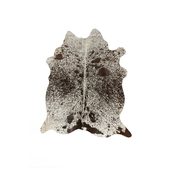 Natural Kobe Cowhide Rug | S & p white/chocolate | 6'x7'