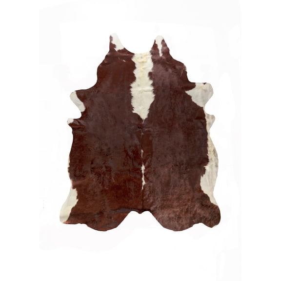 Natural Kobe Cowhide Rug | Hereford brown/white | 6'x7'