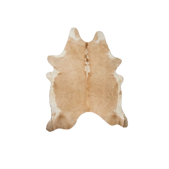 Natural Kobe Cowhide Rug | Tan & white | 6'x7'