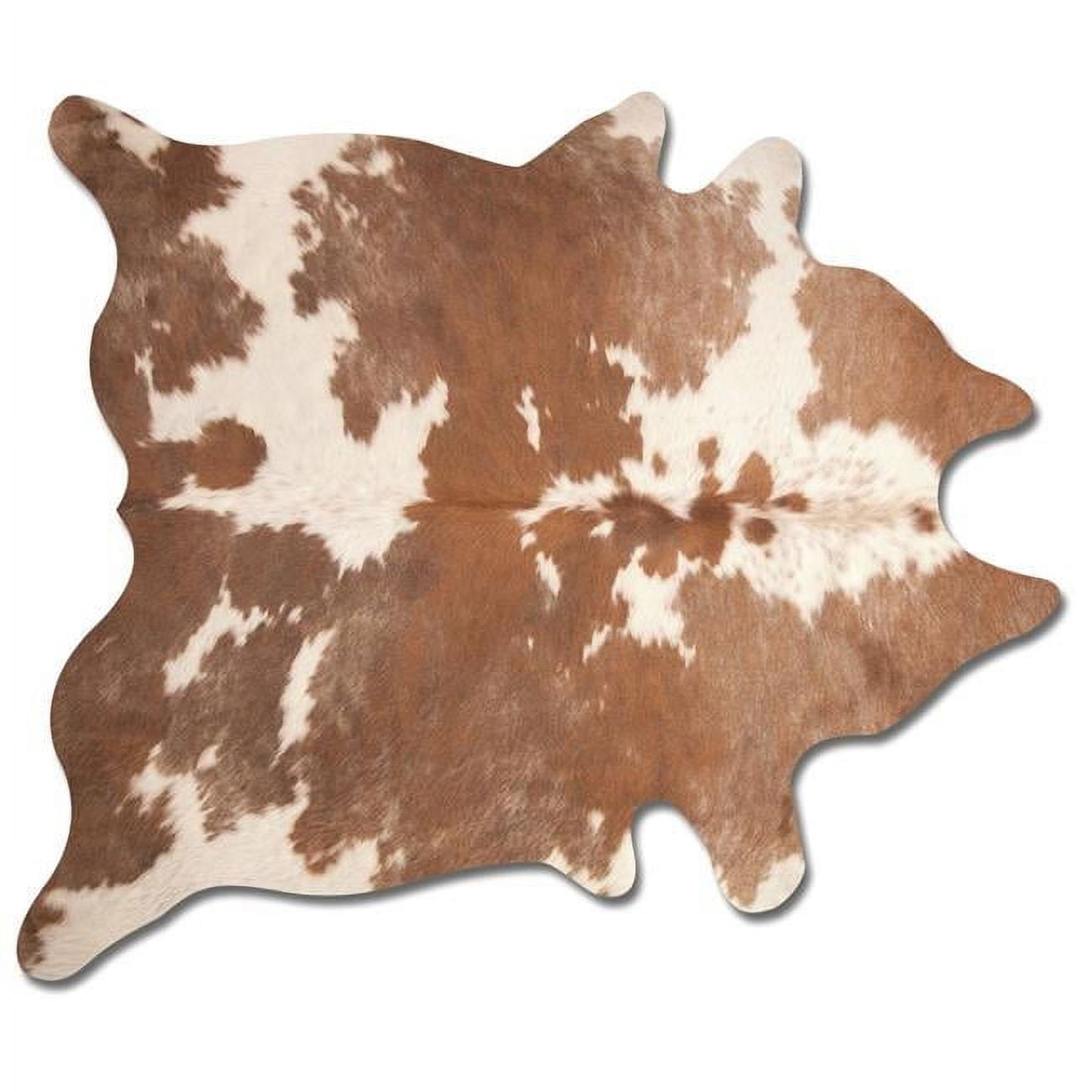 Handmade Brown and White Cowhide Area Rug, 6' x 7'