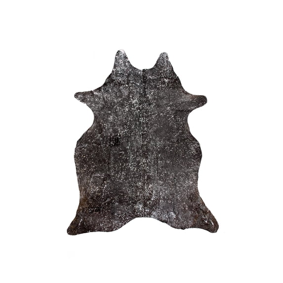 Natural Scotland Cowhide Rug | Chocolate & silver | 6'x7'