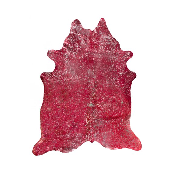 Natural Scotland Cowhide Rug | Red & silver | 6'x7'