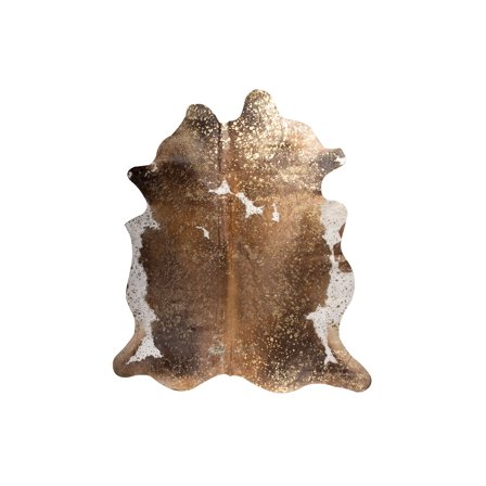 Natural Scotland Cowhide Rug | Brown/white & gold | 6'x7'