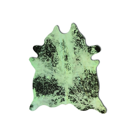 Natural Scotland Cowhide Rug | Lime/black | 6'x7'